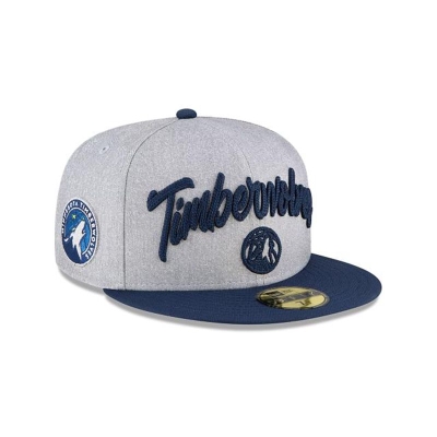 Grey Minnesota Timberwolves Hat - New Era NBA NBA Draft 59FIFTY Fitted Caps USA9083167